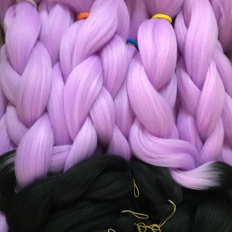 120 Colors ombre color afro kinky braiding hair 3x synthetic artificial hair wand curl crochet braid