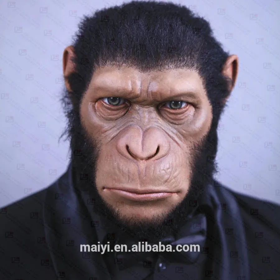 Realistic Wax Waxwork Or Silicone Sculpture Of Lovely Smart Monkey