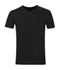 wholesale blank men's plain black 60 cotton 40 polyester soft undershirt muscle fit shirt v-neck t-shirt men