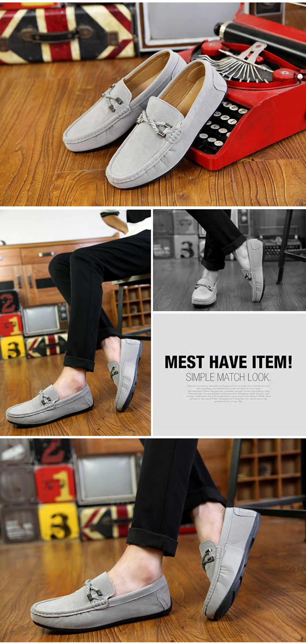 Qianling Collection Mens Casual Flat Shoe Suede Slip Ons Loafers Qianling Collection Mens Casual Flat Shoe Suede Slip Ons Loafers