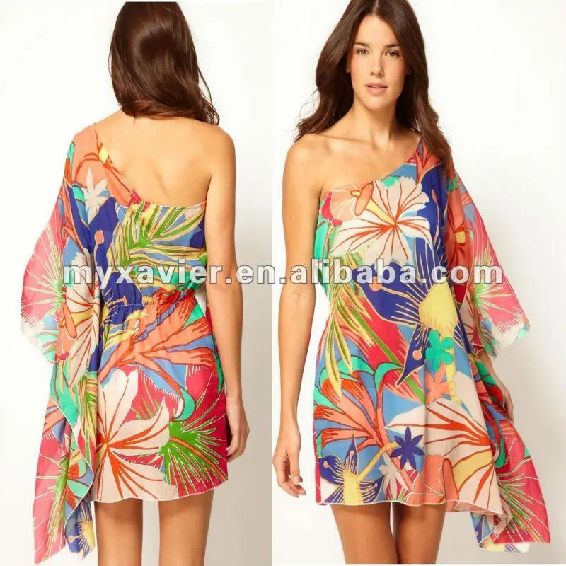 one shoulder beach dress