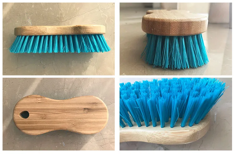High quality natural bamboo cleaning scrub brush for shoe bathroom kitchen home corner floor