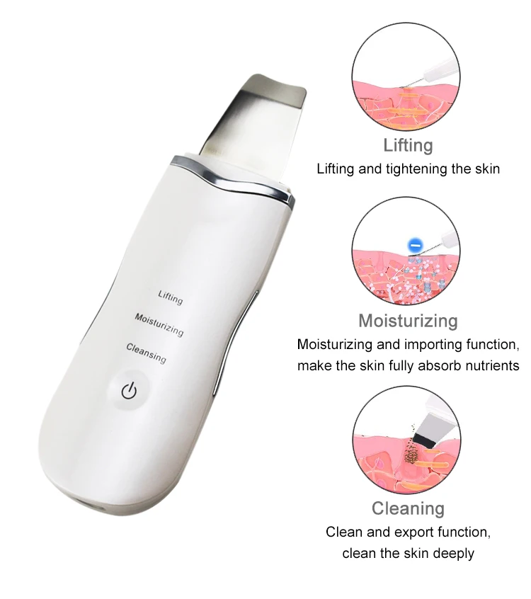 Ultrasonic Vibrate Face Cleaning message Facial Peeling Remove Blackhead Pore Cleaner Facial Skin Scrubber