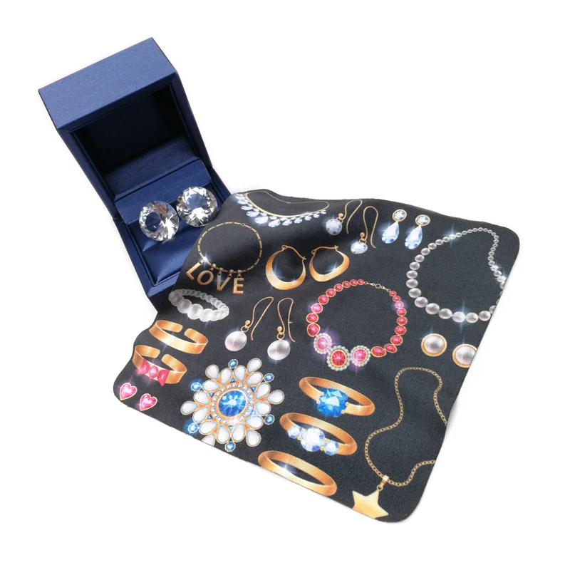 Custom Wholesale Microfiber Silver Jewelry Polishing Cleaning Cloth