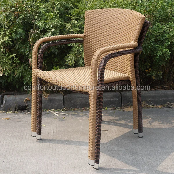 Ecnormical Cheap Garden Wicker Dining Chair Wicker Arm Chair In Light