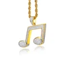 hip hop jewelry findings iced out mens micro pave silver musical note pendant