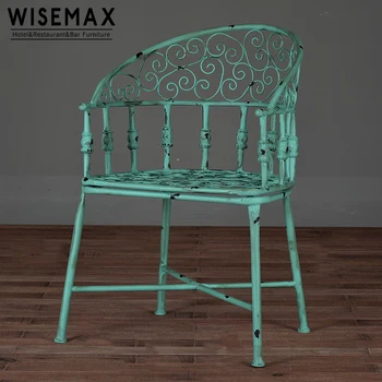 Antique Retro Industrial Old Iron Metal Garden Chair Outdoor