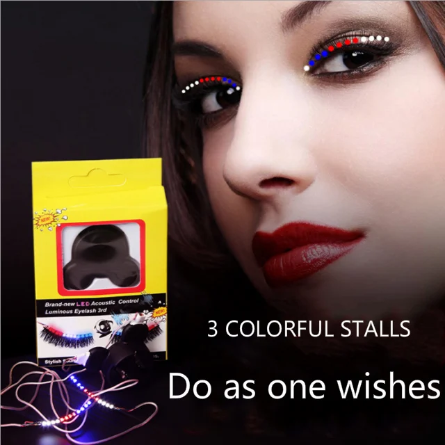 China Factory Party Club Halloween Masquerade supplies LED Glowing Eyelashes