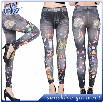 Seamless Tattoo Tights Jeggings 