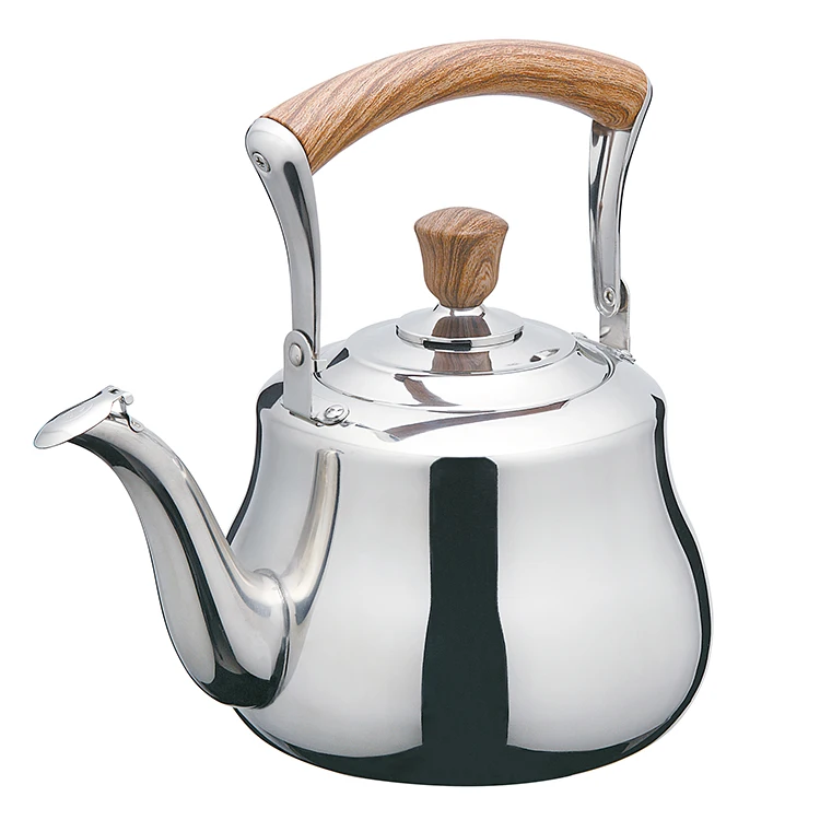 2.5l Fast Boil Loud Whistle Stainless Steel Teapots Kettle With Wooden