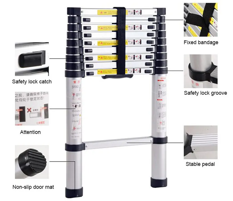 Best Price Telescopic Ladder Parts Aluminum Rubber Feet Step Ladder Ce