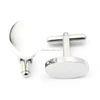 Fashion Men's Accessories Custom Engraved Logo Oval Shape Stainless Steel Cufflink for Men