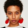 KM Handmade Bohemia Retro Ethnic Jewelry Long Silk Thread Fan Shaped Tassel Earrings for jewelers