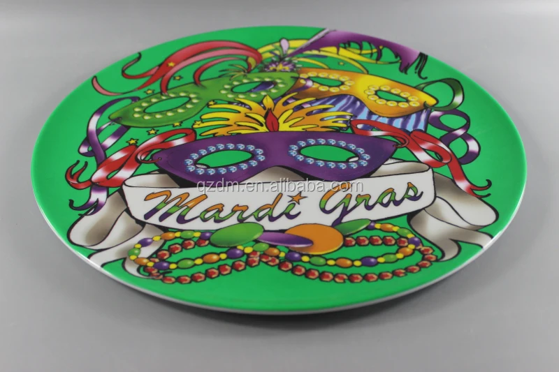 Big Plate Plastic Dinner Plate Mask Logo 35CM