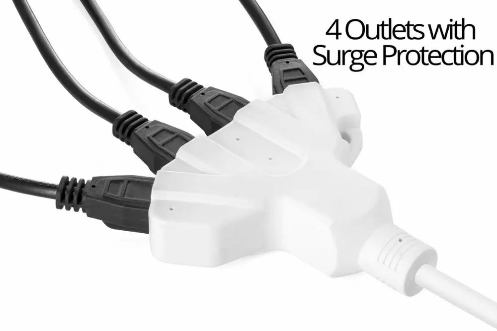 America Standard Four Outlet Extension Power Cord With Overload Protection Sjtw 12 Awg