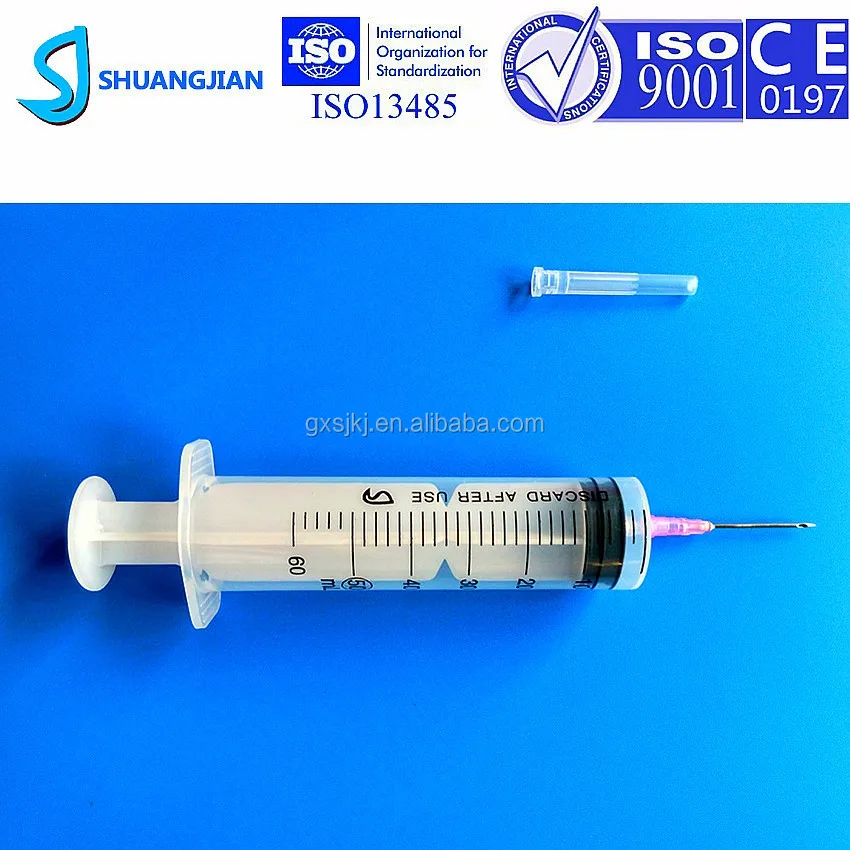 50 Ml Medical Grade Disposable Syringe With Side Hole Needle 16g*1 1/4" For Mixing Medicine With