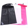 Black Pink White Purple Non-woven pvc zipper bag hanger hair extensions package