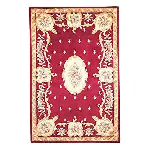 KAS Rugs 8900 Ruby Fleur-De-Lis Aubusson Runner, 2-Feet 3-Inch by 7-Feet 6-Inch, Ruby