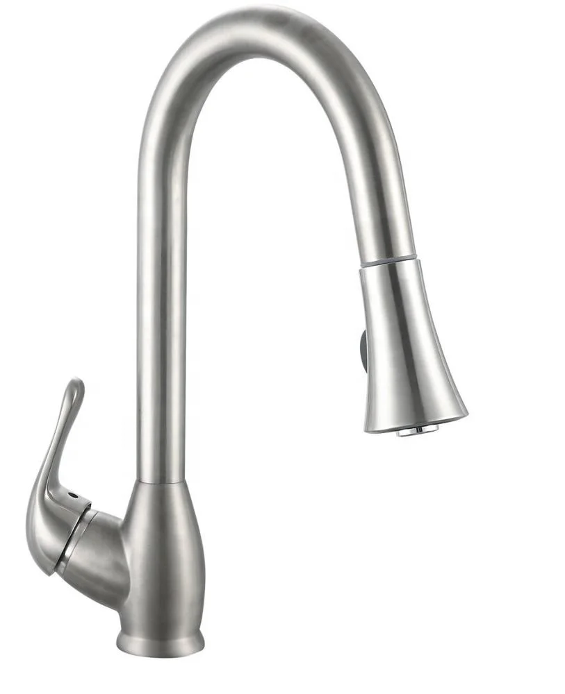 Brass High Quality Industrial Pop Up Pull Down Kitchen Faucet