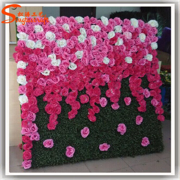 Customized Artificial  Flower  Wall  Plastic Flower  Wall  