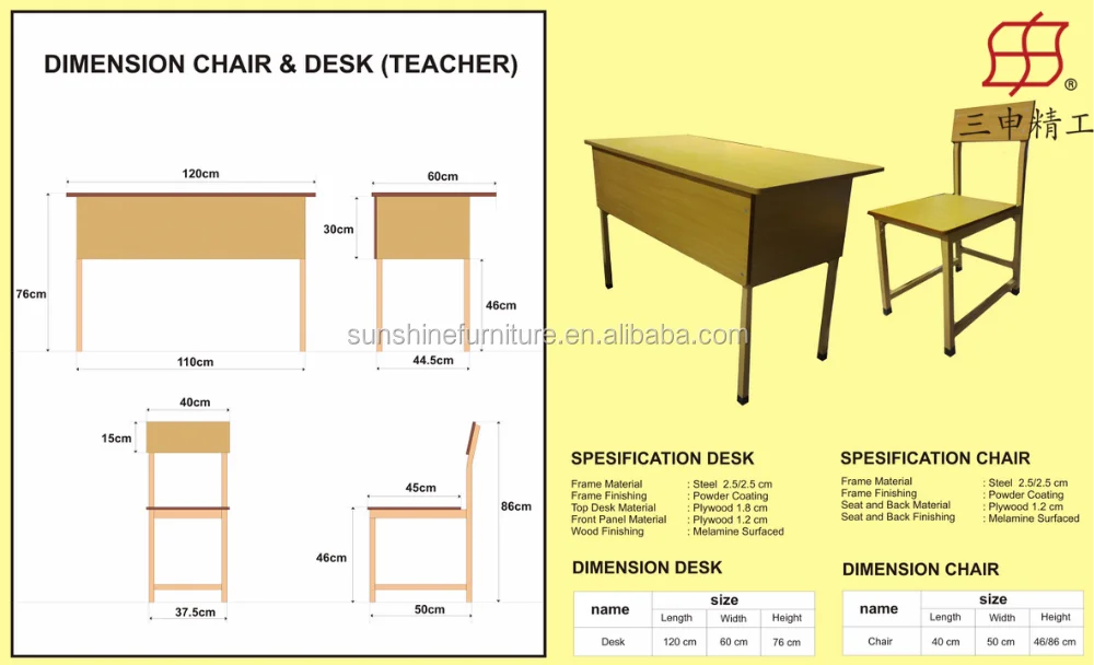 Cheap Used Wooden School Furniture Type Teacher Desk And Student Desk