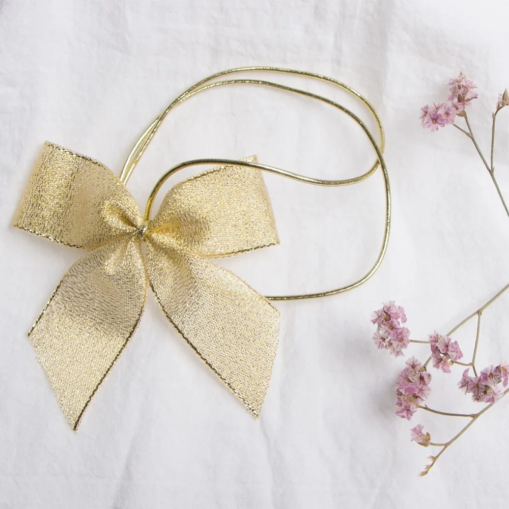 8cm Metallic Gold Ribbon Bows For Crafts Party Decoration Buy