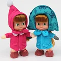 27cm Popular Masha and Bearv winter Plush Dolls High Quality Russian Martha Marsha PP Cotton Toys