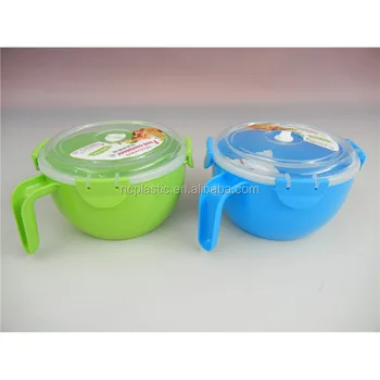 Hot Ing Plastic Microwave Bowl With Handle And Lid Safe Bowls Lids Product On Alibaba Hot Ing Plastic Microwave Bowl With