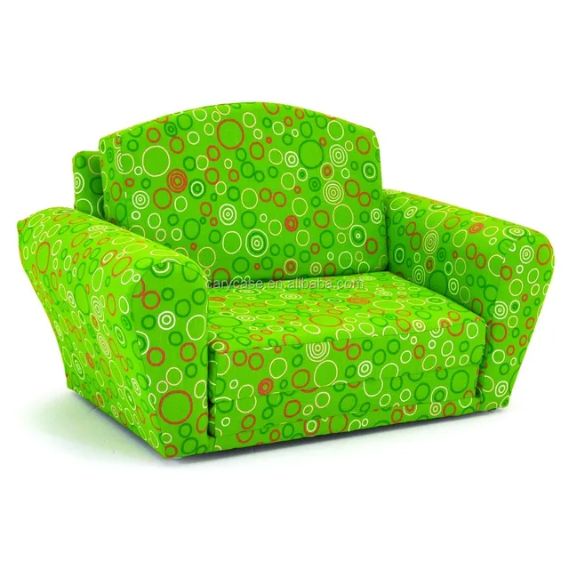 Green Foam Chair For Kids Foldable Circle Kids Beanbag Sofa Chair