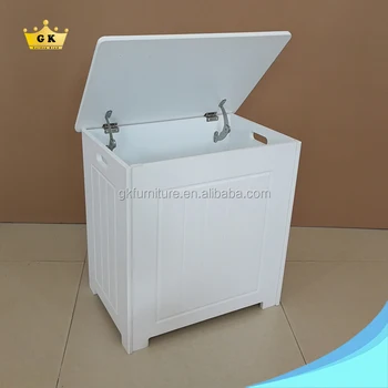 New Storage Chest Cabinet White Painting Wooden Basket Laundry Bin New Storage Chest Cabinet White Painting Wooden Basket Laundry Bin Drop Test Ng