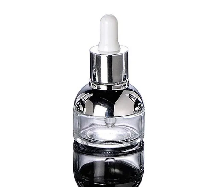 Wholesale Luxury Empty 30ml 1oz Clear Glass Dropper Bottle Essential