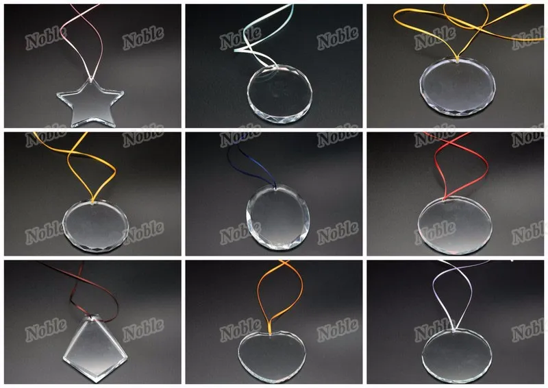 Decorating Customized Clear Christmas Glass Oval Flat Tree Ornament