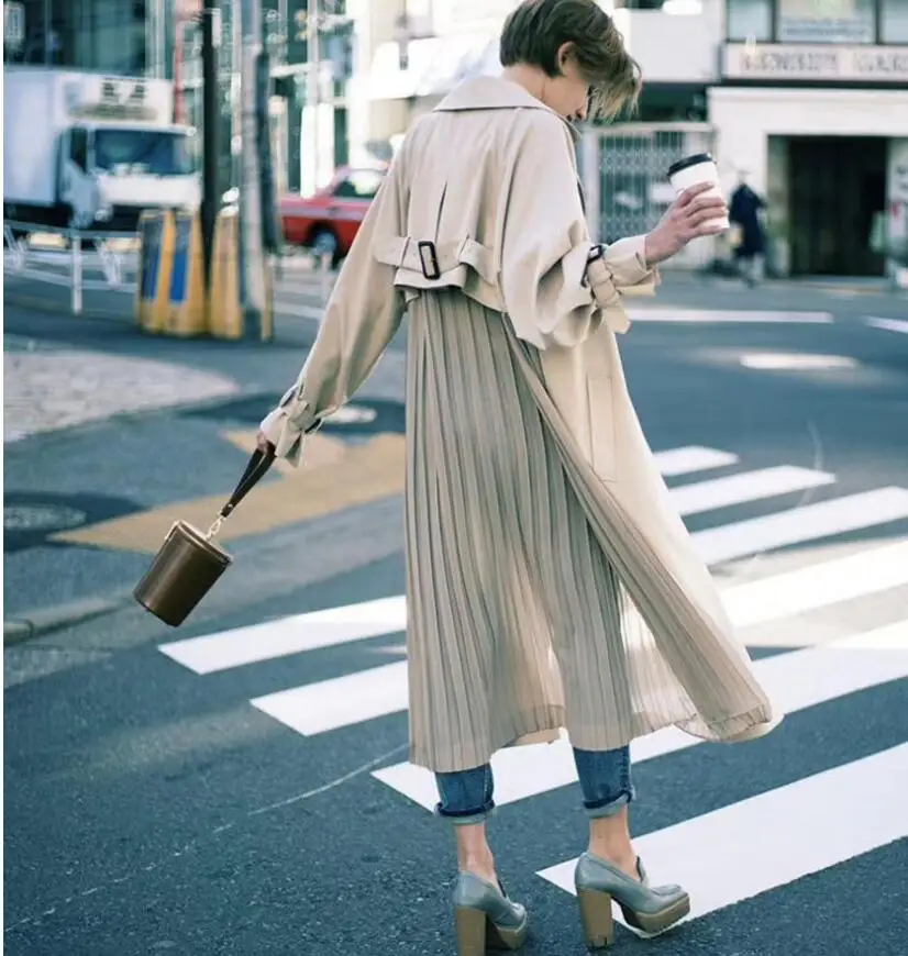 Korean And Japanese Pleated Chiffon Ladies Long Overcoats Custom Made Beige  White Trench Coats - Buy Famous Outerwear,Women's Spring Outwear,White  Trench Coat Product on Alibaba.com