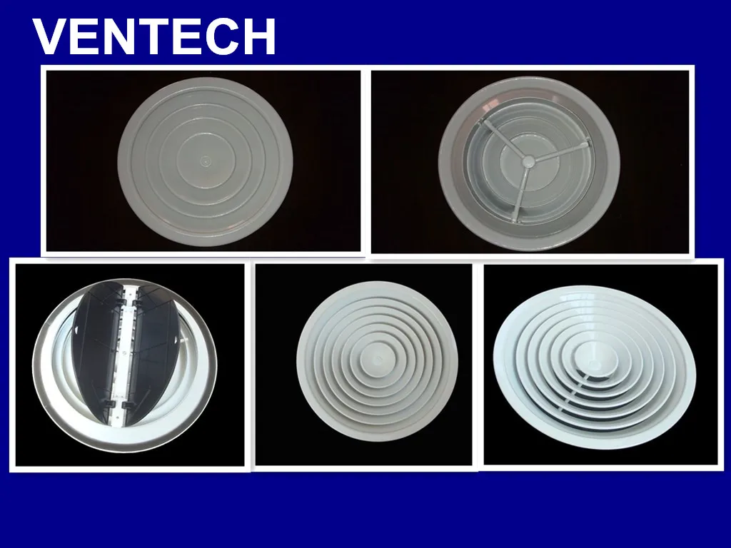Hvac Circular Air Vent Register Aluminium Air Outlet Round Diffuser ...