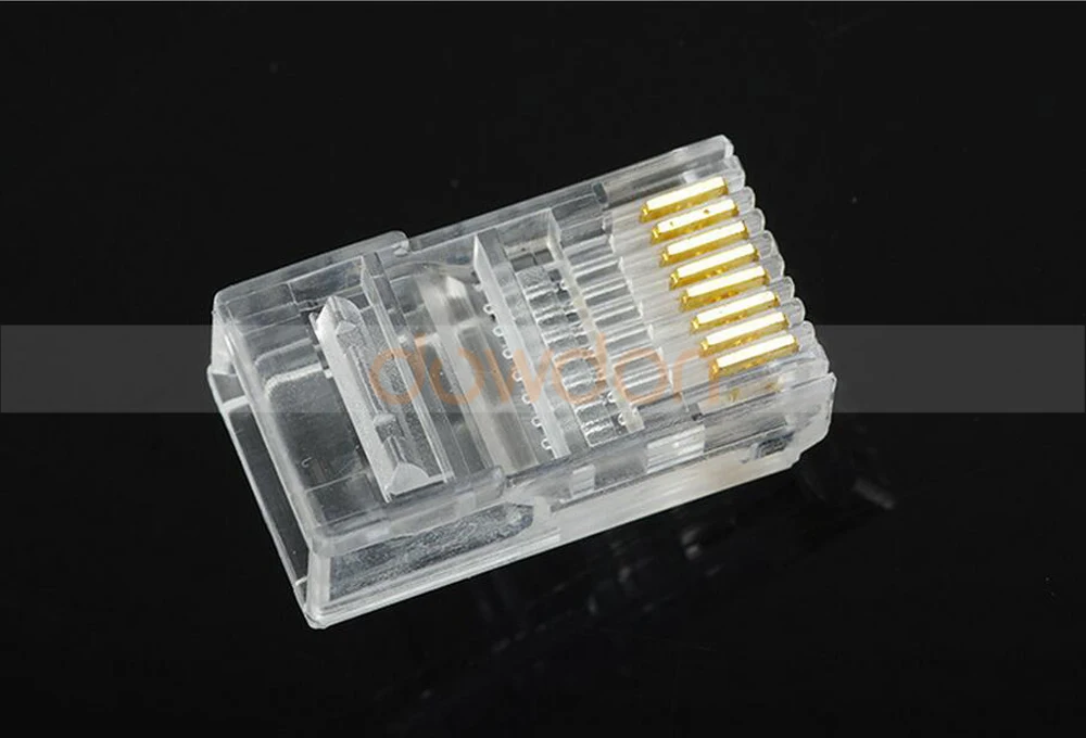 RJ45 8P8C Modular Jack Jaringan Laki-laki Colokan 8 Pin Plug Connector ...