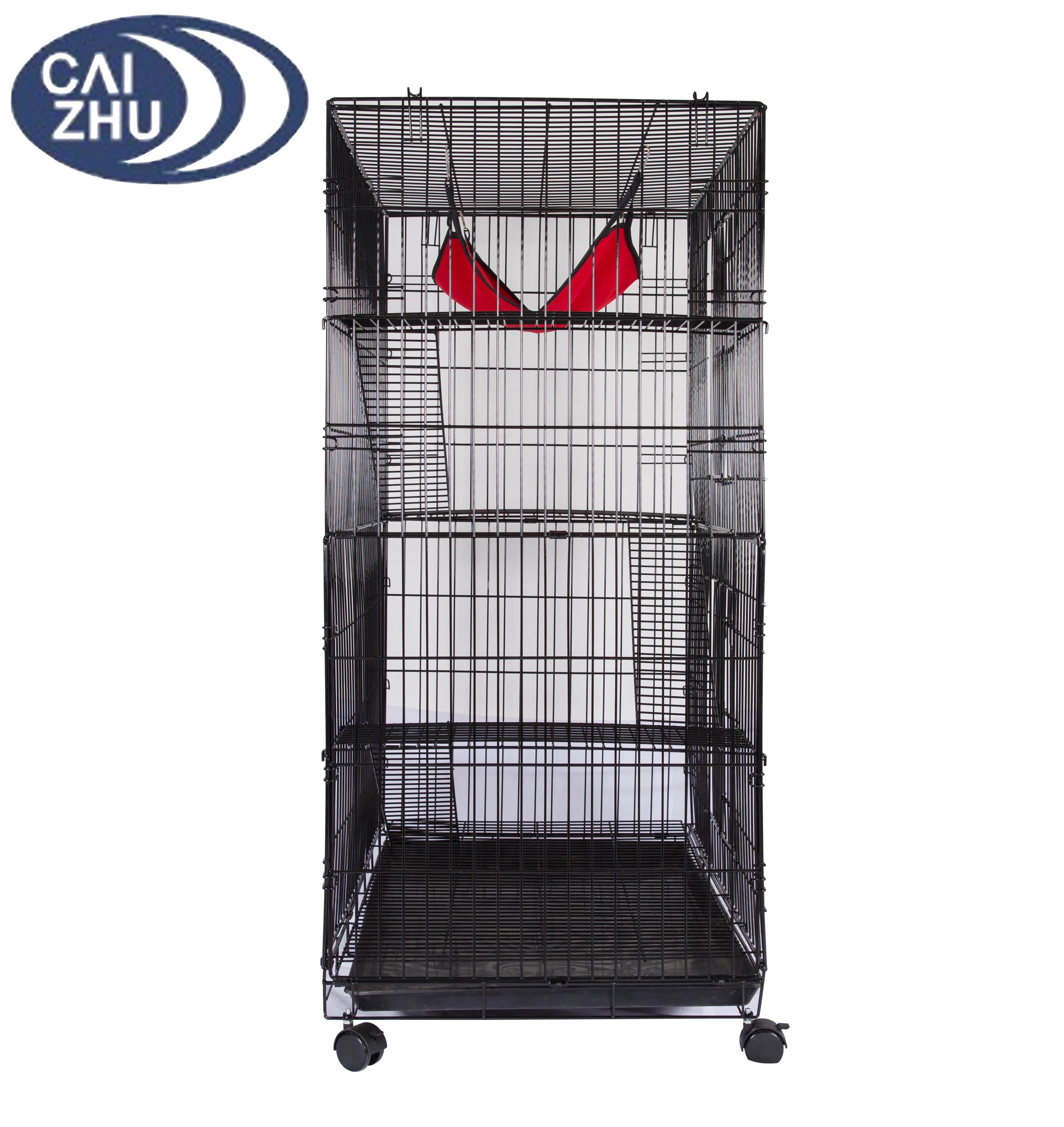 Indoor Large 3 Layers Stairs And Platform Wrought Iron Wire Metal Pet