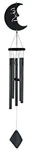 StealStreet SS-G-31043 Black Coated Moon Metal Tube Wind Chime, 41"