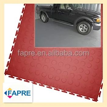 Pvc Interlocking Stud Diamond Pattern Rubber Flooring For Garage