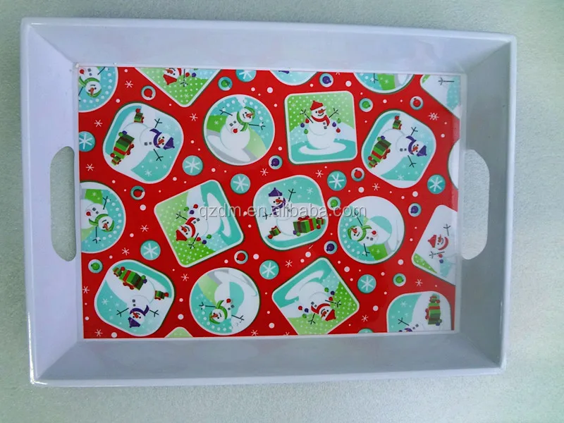 Christmas Theme Melamine Large Serving Trays For 2016