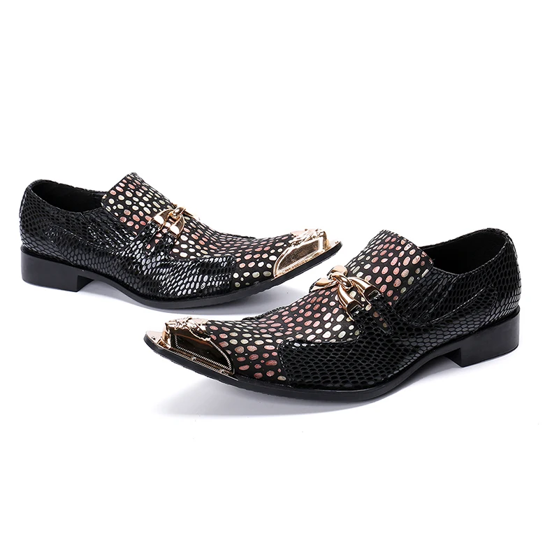 black with gold dress shoes