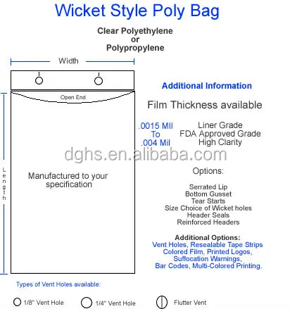 printed plastic wicket bag