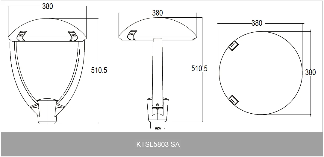 20w garden light size