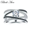 [Black Awn] 925 Sterling Silver Jewelry Trendy Wedding Rings for Women Engagement Ring Femme Bijoux Bague Rings for Women C012