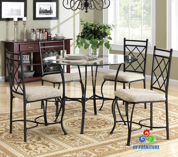 Muebles De Comedor Cocina Comedor Conjunto 5 Unidades Metal Vidrio ... Muebles De Comedor Cocina Comedor Conjunto 5 Unidades Metal Vidrio ...