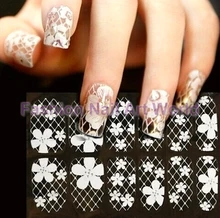 6 Sheets 3D White Pattern Nail Art Stickers Decals Polish Foils For Nail Tips Decortaion Styling