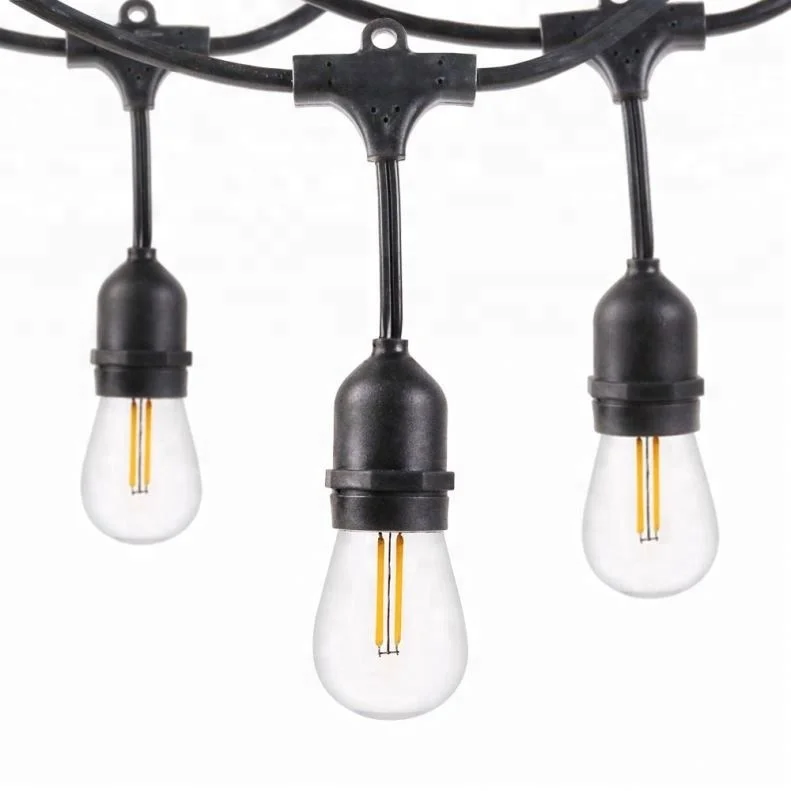 Energy Efficient 110V 220V E26 S14 Filament LED Bulbs Heavy duty Edison Vintage Hanging Outdoor String Lights For Patio Garden