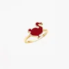 LOZRUNVE Factory Custom 925 Silver Enamel Dodo Bird Animal Ring Gold Jewelry