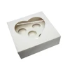 5 cup White cardboard cake box Paper decorative Cupcake Boxes Packaging with Window