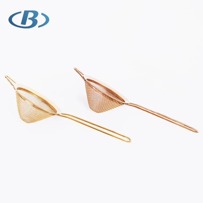 Stainless Steel Conical Fine Mesh Strainer With Handle / Bar Mesh