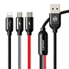 Wholesale high quality Multi Charger Zinc Alloy Nylon Braided Type C Micro for iphone fast Charging 3 In1 Usb Cable line